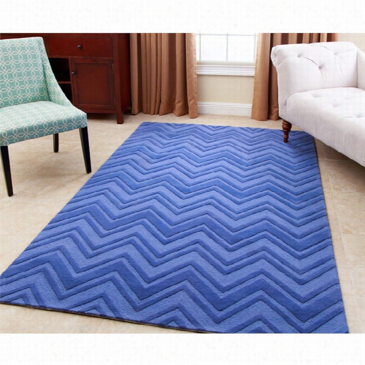 Abbyson Living 5' X 8' New Zealwnd Wool Rug In Blue