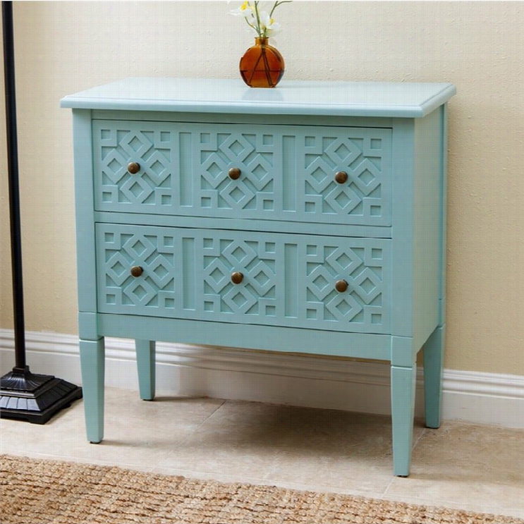 Abbyson Living Accent Table In Lime Blue