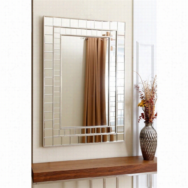 Abbyson Living Claide Rectangle Wall Mirror In Sipver