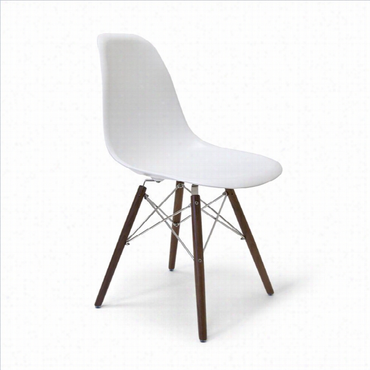 Aeon Furniture Isabelle Dining Chair In Matte  White And Walnut