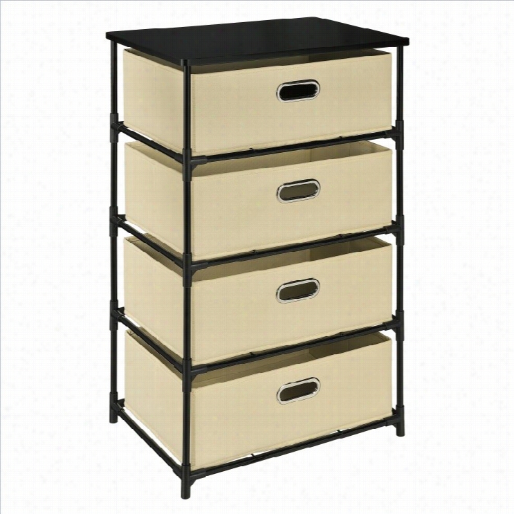 Altra Furniture 4 Bij Storage End Table In Black And Natural