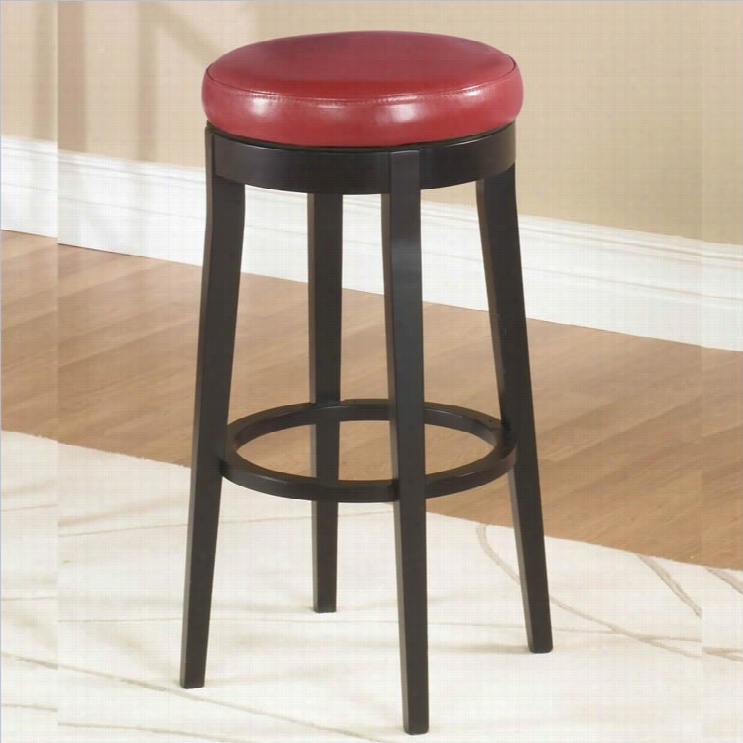 Armen Living 26 Round Backless Swwivel Counter Stooli N Red