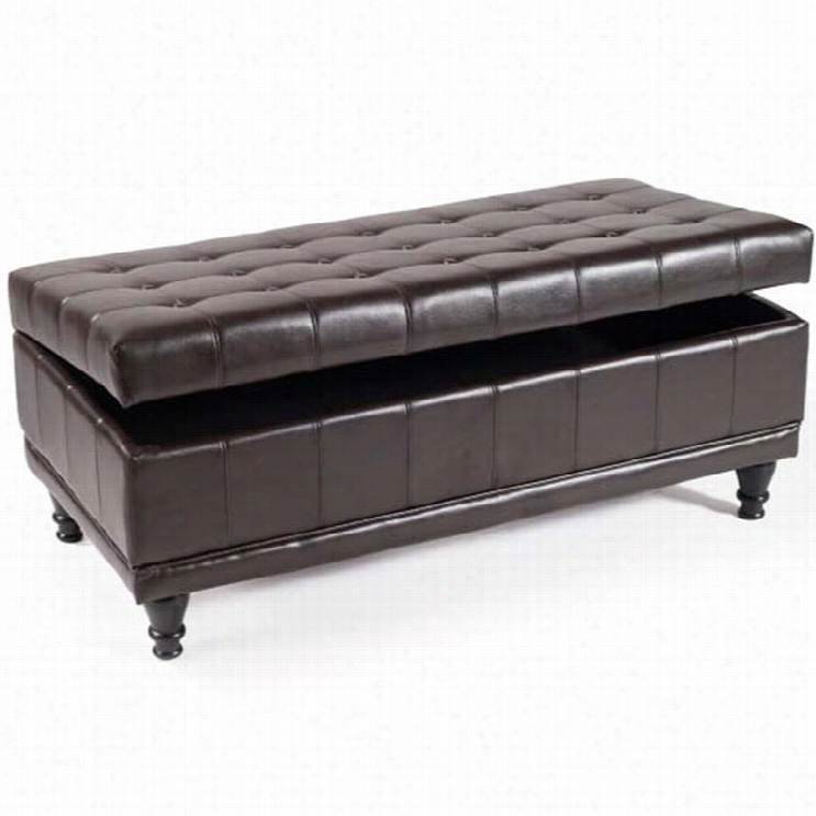 Armen Iving Sa Nford Tufted Leather Storage Bench In Esprseso