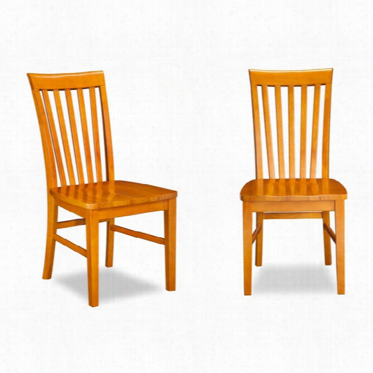 Atlantic Furniture Mission Dining Chairs In Caramel Latte (set Of 2)