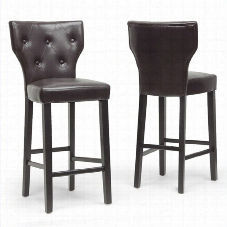 Baxtonst Udi Billings Bar Stool In Dark Brown (set Of 2)