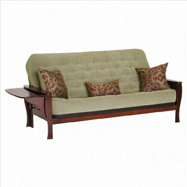 Big Tree Margaux Futon With 3 Pillows In Distresed Burnished Oak