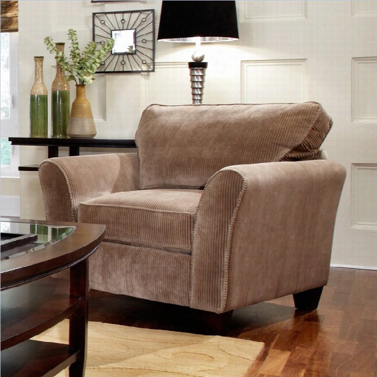 Broyhill Maddie Microfiber Mocha Chair With Affinity Wood Finsh