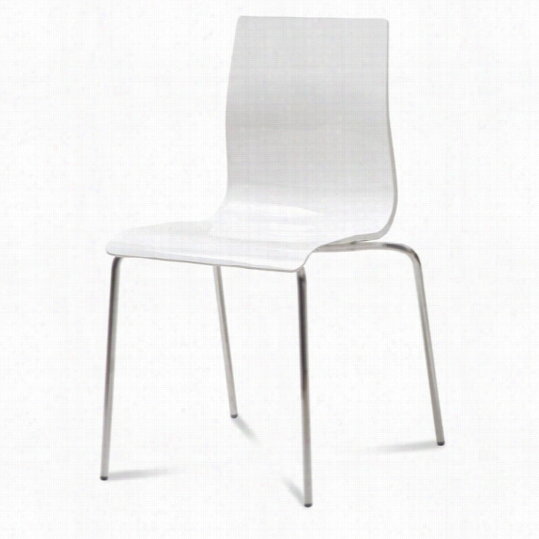 Domitalia Gel-b Stackable Dining Chair In White