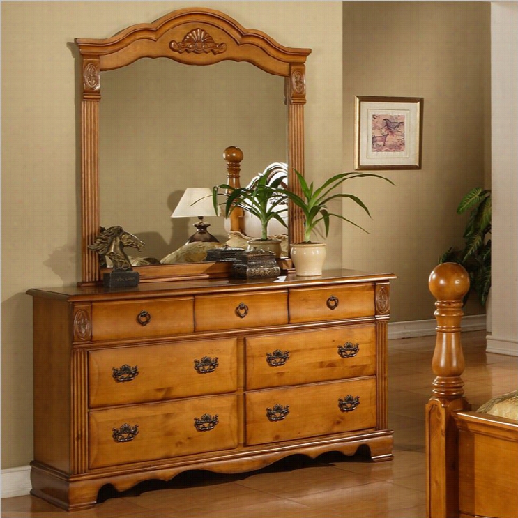 Elements Bryant Dresser And Reflector In Warm Pine