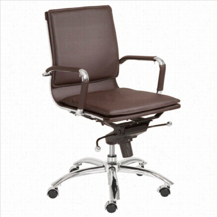 Eurostyle Gunar Pro Low Back Office Chair In Brown/chrome