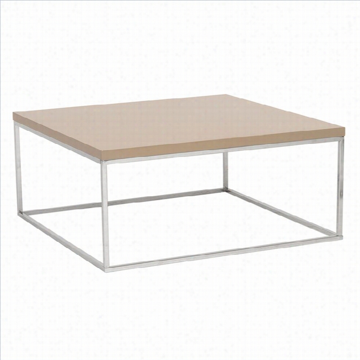 Eurodtyle Teresa Square Coftee Table In Taupe Lacquer