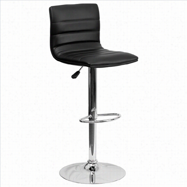 Momentary Blaze Furniture 25 To 33 Striped Bar Stool In Bllack With Chrome Base