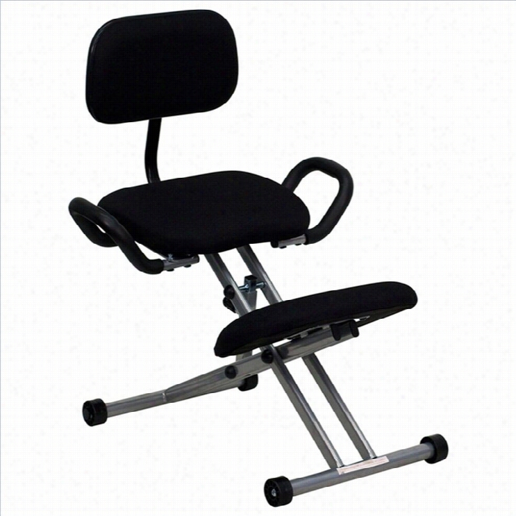Instant Furniture Ergonomic Kneeling Office Chair In Black Fabric