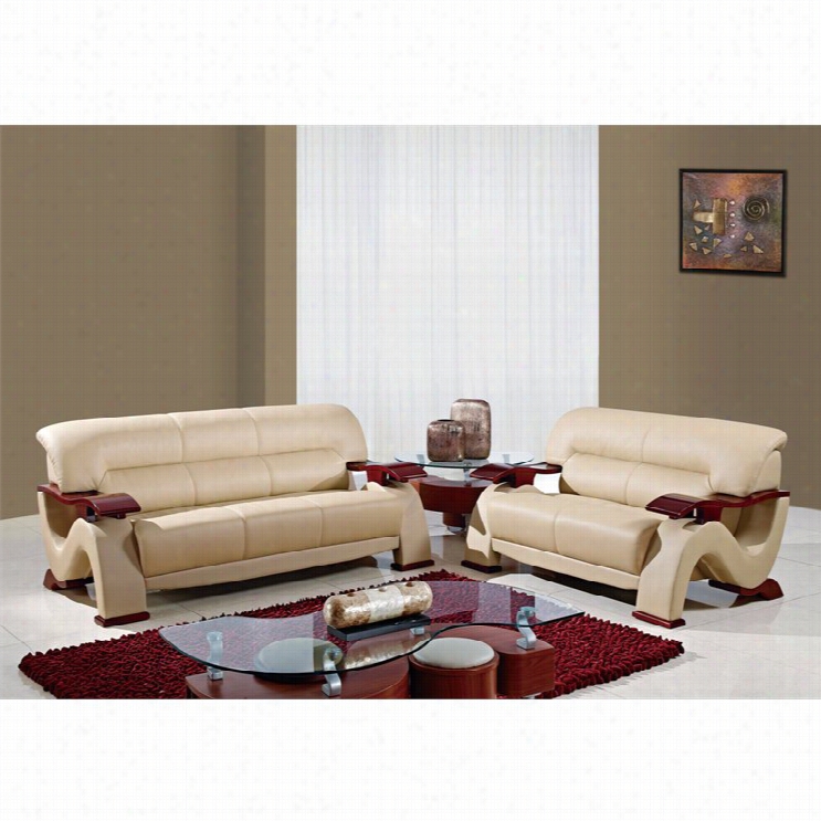 Global Furniturr Usa 4 Piece Leather Sofa St In Cappuc Cino