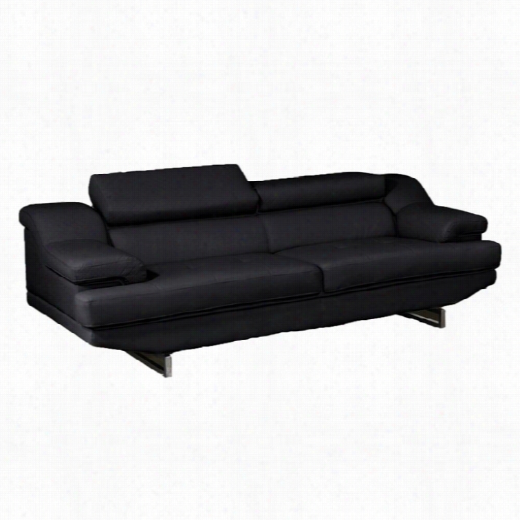 Global Furniture Usa Natalie Leather Sofa In Black