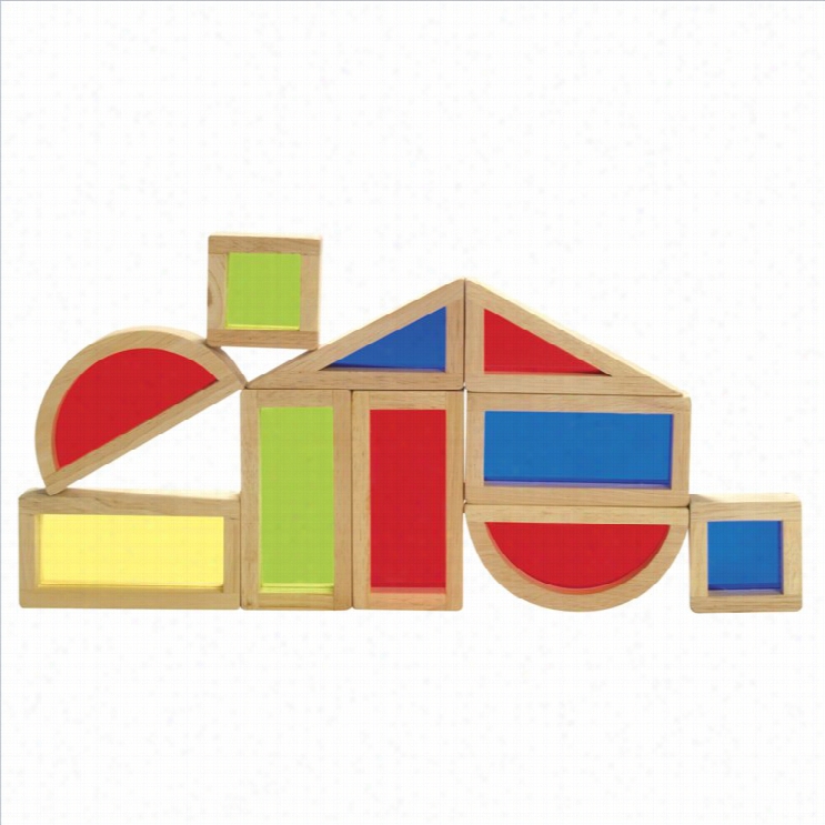 Guidecraft Hardwood Rainbow Blocks Set-  10 Pieces