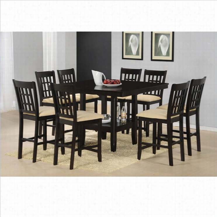 Hillsdale Tabacon 9 Piece Counter Height Dining Set In Cappuccino