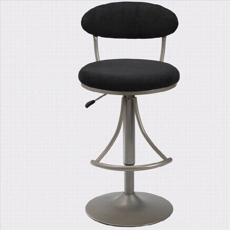 Hillsdaalee Venus 24-30 Adjustable Swivel Bar Stool In Black