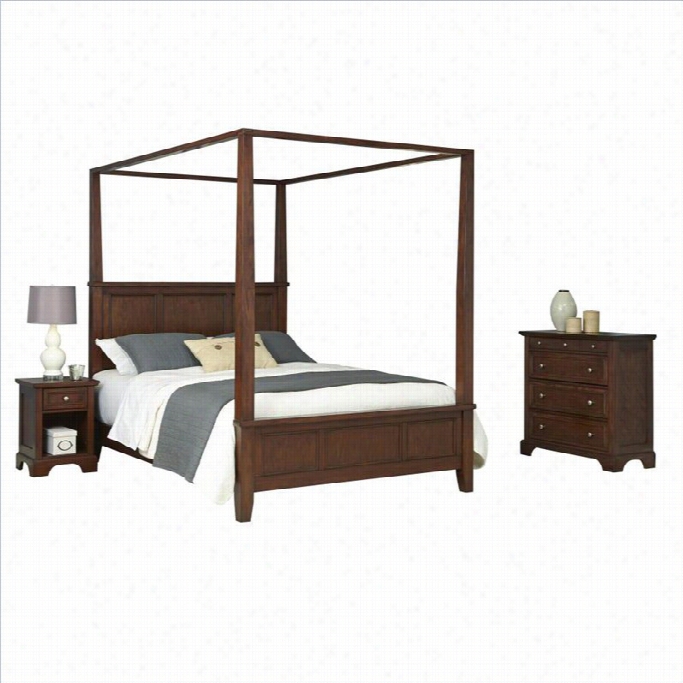 Home Styles Chesapeake Canopy Bed Night Stand And  Chest-queen