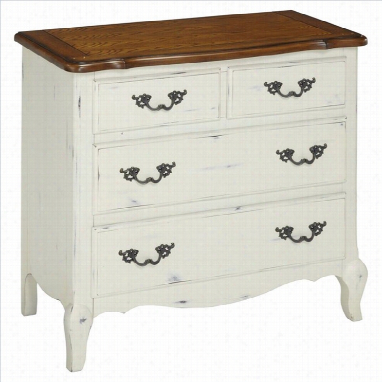 Fireside Styles  French Coutnrside Drawer Chest In Oak And Rubbed White