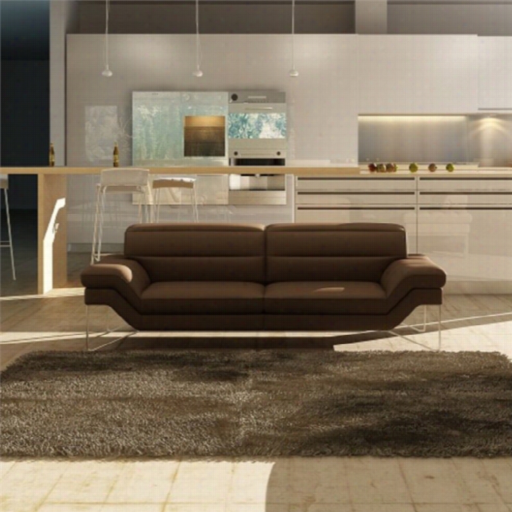 J&m Furniture Astro Leather Sofa In Chocolate