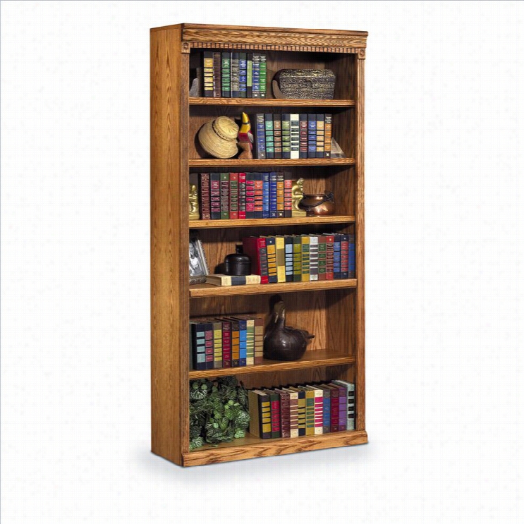 Kathy Ireland Home By Martin Huntington Oxford 6 Shelf 72h Woodbookcase In Wheat