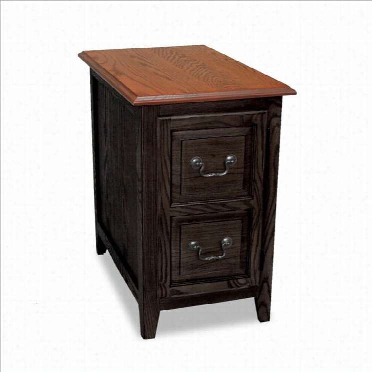 Leick Furniture Favroite Finds Shaker Storage End Tble  In Slate Blac