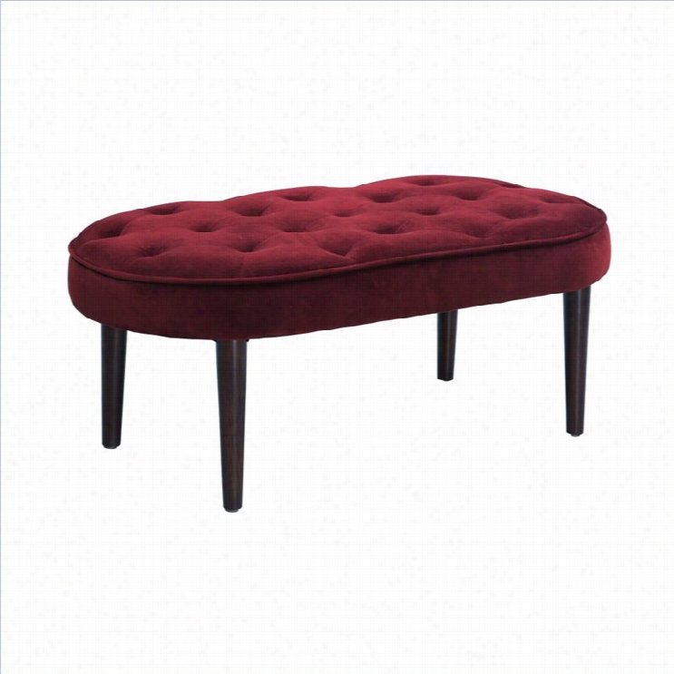 Linnon Elegance Upholstered Berry Fabric Bench Inespresso