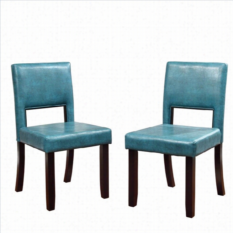 Linon Vega Dining Chsirs In Blue (et Oof 2)