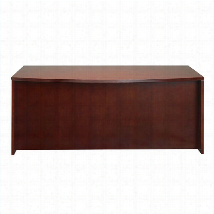 Mayline Luminary 72 Bow Front Wood Computer Desk-cherry