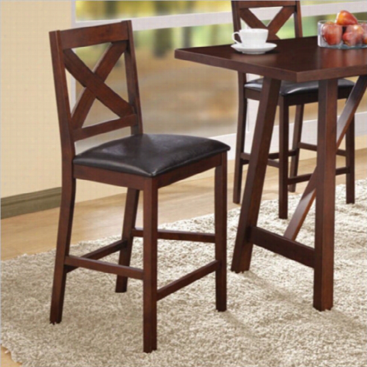 Monarch Counter Height Dininy Chair In Mochha (set Of 2)