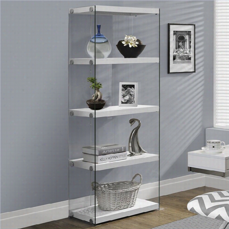 Monarhc Hollow-core 60 Bookcase In Glossy White