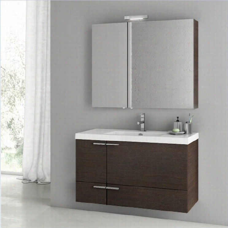 Nameek's Acf 40 Novel Space 5 Piece Wal Lmounted Bathroom Vanity Set In Wenge