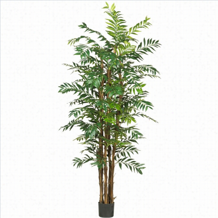 Nearly Natural 7' Bamboo Impose  Silk Tree In Green