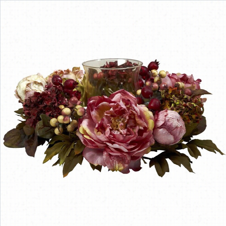 Nearlly Natural Peony Hydrangea Candelabrum In Autumn