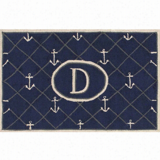 Nuloom 2' 6 X 4' Hand Hooked Anchor Welvome Doormat Rug In Letter D