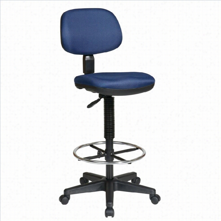 Office Star Dc Sculpturde Seat And Back Drafting Char-blue Tsar