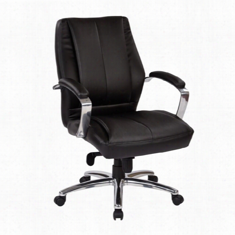 Office Star Deluxe Faux Leather Office Chair In Bl Ack