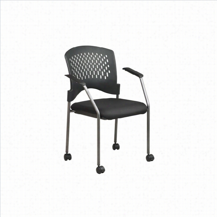 Office Star Rolling Guest Chair With Casters And Arms