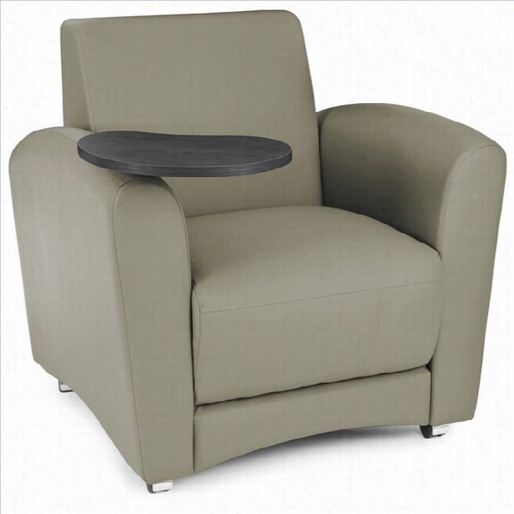 Ofm Interplay Rolling Guest Chair With Single Atb1et In Taupe And Tungsten