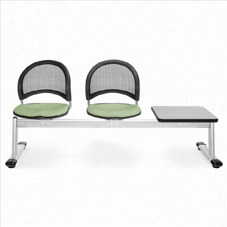 Ofm Moon Beam Seeating With 2 Seats And Table In Sage Green And Gray