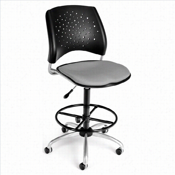 Ofm Star Swivel Drafting Chair With Drafting Kit In Putty