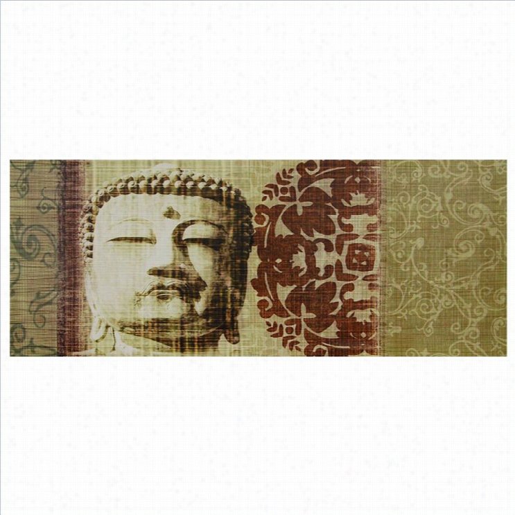 Oriental Furniture Buddha Bust Canvas Wall Art In Multicolor