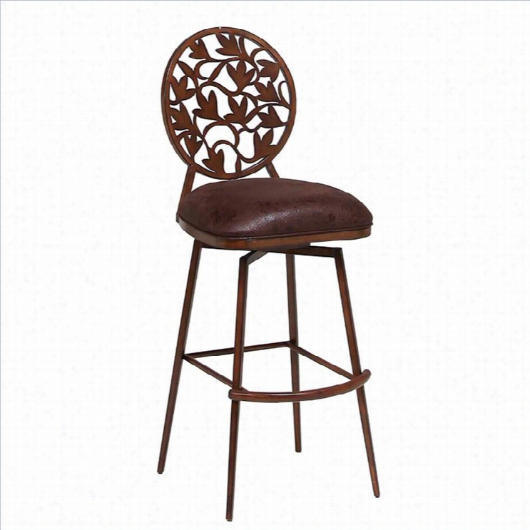 Pastel Furniture Brownsville 27.25 Swivel Exclude Stool In Chocolate2-6 Counter Height