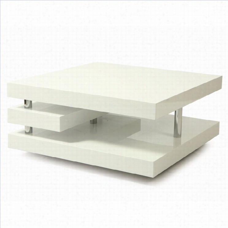 Pastel Furniture Viceroy High Gloss Wood Finish Coffee Table In White