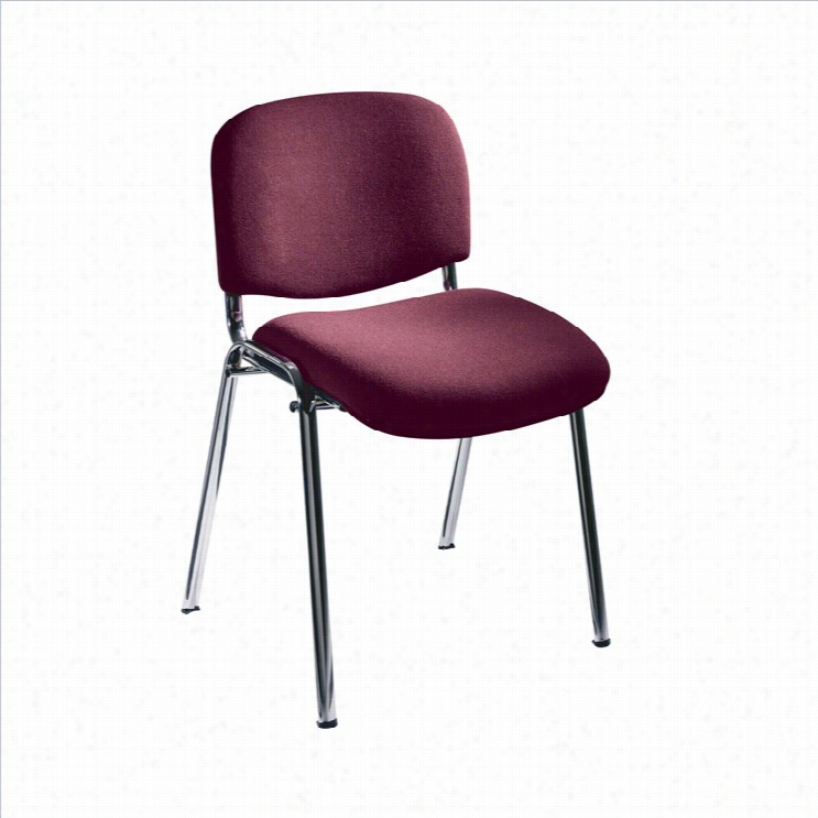 Safco Workspace Visit Upholstered Burgundy Stacking Chair (set Of 2)