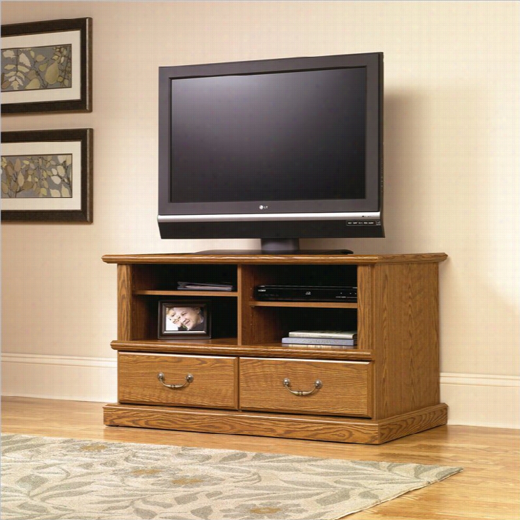 Sauder Orchard Hills Tv Stand In Carolina Oak Finish