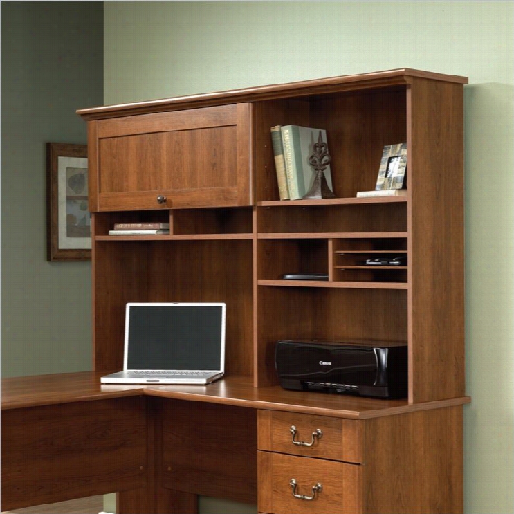 Sauder Select Hutch In Shakr Cherry