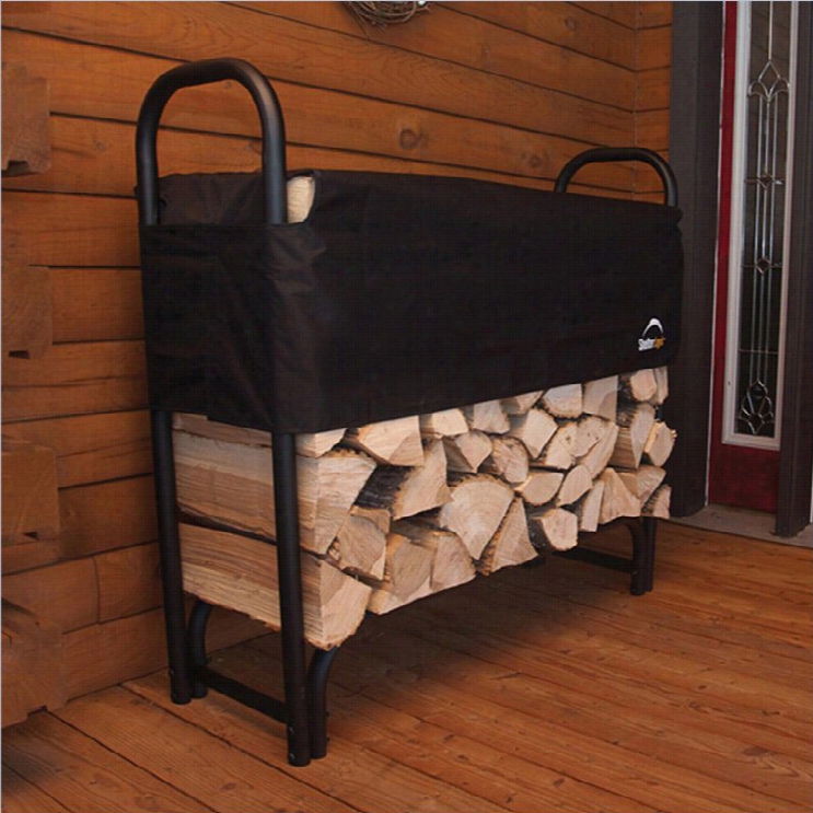 Shelterlogic Heavyduty Firewood Rack-in-a-box With 4' Plate In Black