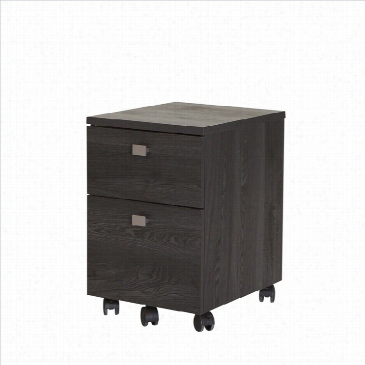 South Shore Interrface 2 Drwer Mobile Filing Cabinet In Gray Oak